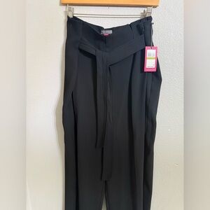 Vince Camuto High-Rise Wide-Leg Black Dress Pants Self-Tie Waist Women’s Size 14